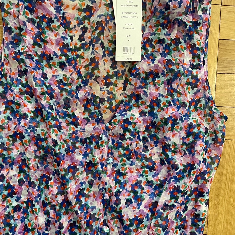 VERONICA BEARD - CAYSON DRESS - CREAM MULTI - SIZE 4 - NWOT - Picture 7 of 7